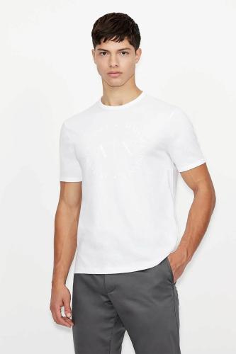 Armani Exchange ανδρικό T-shirt με logo print Regular Fit - 8NZTCDZ8H4Z Λευκό L